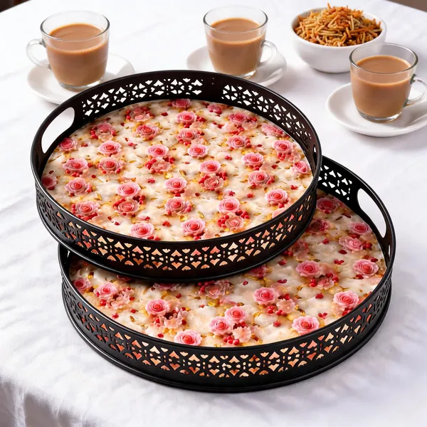 Metal_Floral_Print_Round_Serving_Tray_Set_Of_2