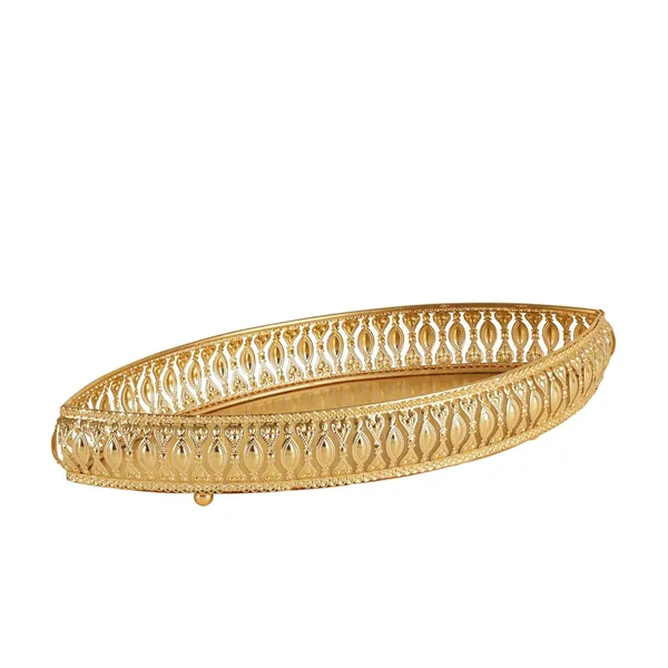 Golden_Metal_Oval_Decorative_Serving_Tray