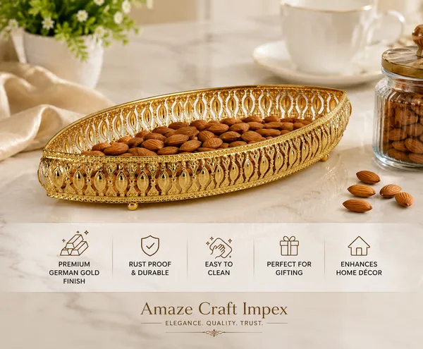 Golden_Metal_Oval_Decorative_Serving_Tray