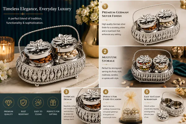 Silver_Metal_Floral_Twin_Jar_Dry_Fruit_Container_With_Basket