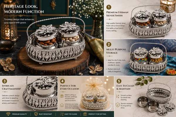 Silver_Metal_Floral_Twin_Jar_Dry_Fruit_Container_With_Basket