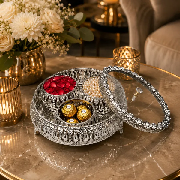 Silver_Metal_Round_Dry_Fruit_Box_With_Studded_Lid