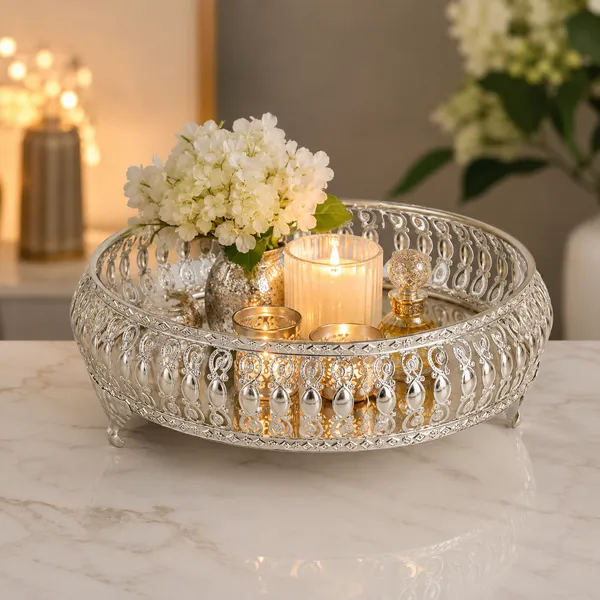 Silver_Metal_Ornate_Round_Decorative_Tray