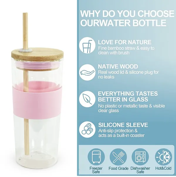 Glass_Tumbler_with_Bamboo_Lid_and_Straw_400ml,_Reusable_Glass_Drinking_Sipper_Bottle_with_Silicone_Protective_Sleeve_for_Iced_Coffee,_Smoothies,_Cocktails,_Any_Hot_&_Cold_Beverages_Pack_of_2