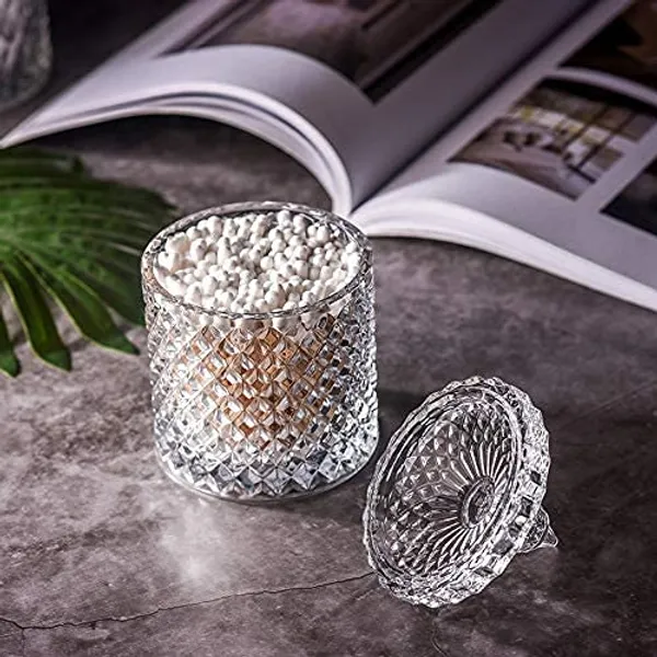 Crystal_Diamond_Faceted_Jar_with_Crystal_Lid,Suitable_as_A_Candy_Bowl,Cookie_Tin,Biscuit_Barrel,Decorative_Candy_Jar_Sugar_Bowl_Set_of_2