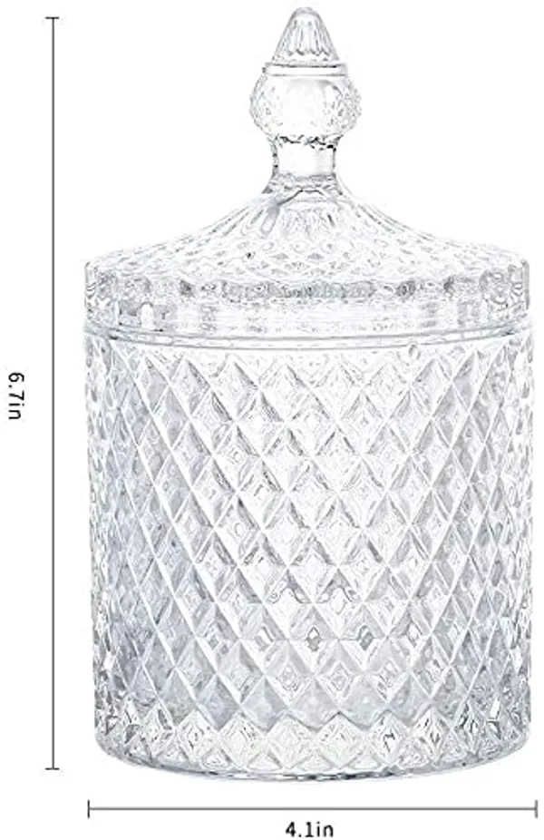 Crystal_Diamond_Faceted_Jar_with_Crystal_Lid,Suitable_as_A_Candy_Bowl,Cookie_Tin,Biscuit_Barrel,Decorative_Candy_Jar_Sugar_Bowl_Set_of_2