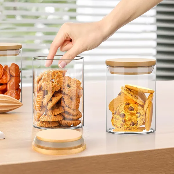 Glass_Cylinder_Airtight_Food_Storage_Container,_Canister_Jar_with_Bamboo_Lid_&_Silicone_Sealing_Ring,_270ml,_set_of_6