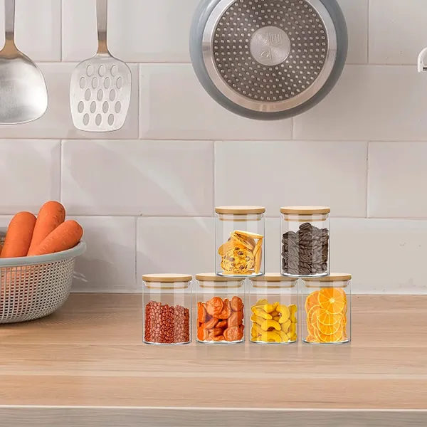 Glass_Cylinder_Airtight_Food_Storage_Container,_Canister_Jar_with_Bamboo_Lid_&_Silicone_Sealing_Ring,_270ml,_set_of_6