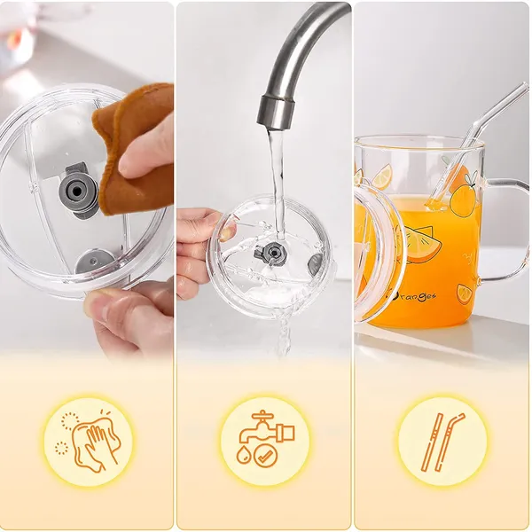 Cartoon_Printed_Design_Glass_Drinking_Mug_with_Handle_and_Clear_Lid_with_Scale_Straw_for_Coffee,Juice,Milk_and_Multiple_Usage_Sipper_400_ml_(Set_of_3)