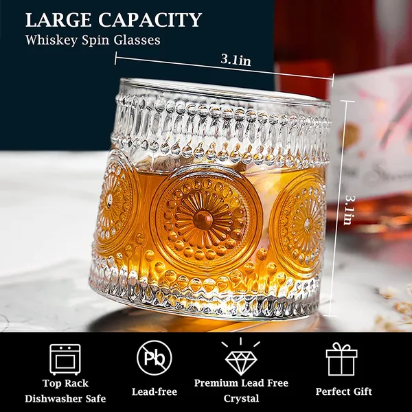 _Old_Fashioned_Dancing_Whiskey_Glass_Set_of_6_with_Rotatable_Bottom_-Spinning/_Swirling_Glasses-170_ml_Tumbler_Rocks_Bar_Glass_for_Drinking_Vodka,_Bourbon,_Scotch,_Tequila