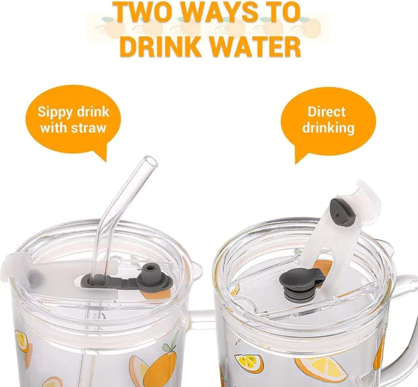 Cartoon_Printed_Design_Glass_Drinking_Mug_with_Handle_and_Clear_Lid_with_Scale_Straw_for_Coffee,Juice,Milk_and_Multiple_Usage_Sipper_400_ml_(Set_of_1)