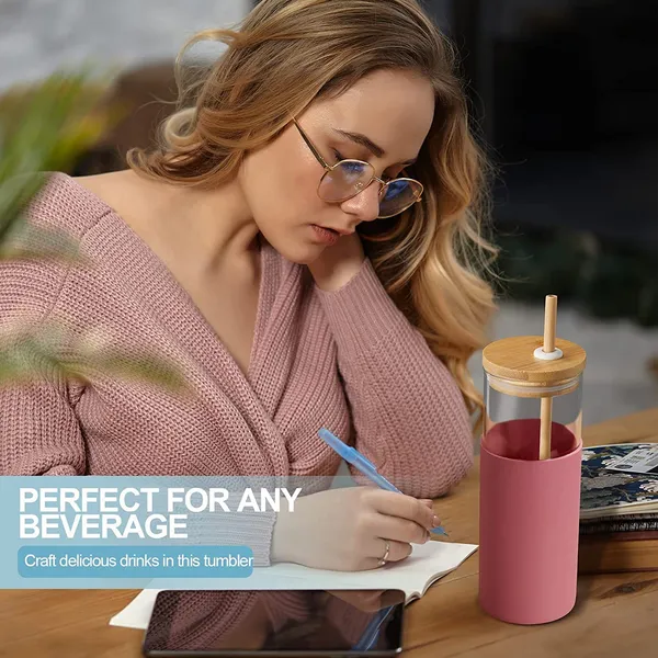 Glass_Tumbler_with_Bamboo_Lid_and_Straw_400ml,_Reusable_Glass_Drinking_Sipper_Bottle_with_Silicone_Protective_Sleeve_for_Iced_Coffee,_Smoothies,_Cocktails,_Any_Hot_&_Cold_Beverages_(Pack_of_1)