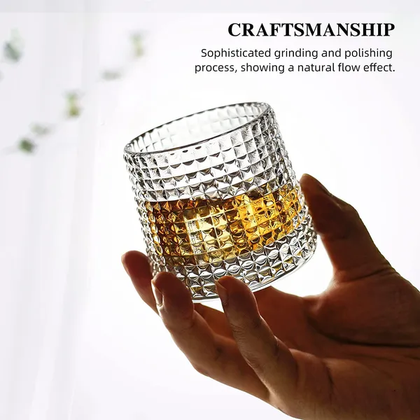 _Old_Fashioned_Dancing_Whiskey_Glass_Set_of_6_with_Rotatable_Bottom,_Premium_Square_Diamond_Design_Glasses_for_Scotch,Bourbon,Vodka,_Juice,_and_Cocktails_(180ml)