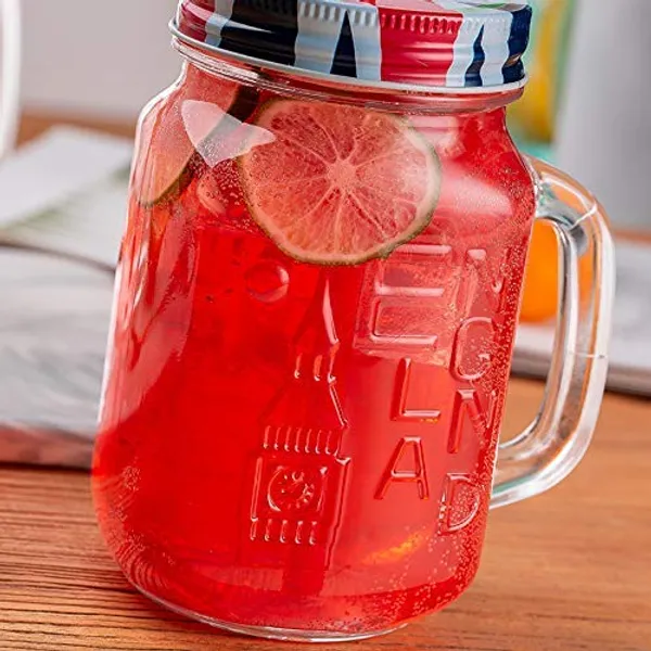 Sophisticated_Mason_Jar_Mugs_with_Handle_and_Straw_Old_Fashioned_Drinking_Glass,_Random_Colour_Lid,_450ml_(Set_of_2)