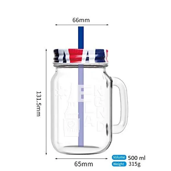 Sophisticated_Mason_Jar_Mugs_with_Handle_and_Straw_Old_Fashioned_Drinking_Glass,_Random_Colour_Lid,_450ml_(Set_of_2)
