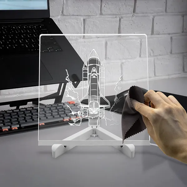 3D_Acrylic_Dry_Erase_Board_with_Stand_&_Light_as_a_Glow_Memo_LED_Letter_Rewritable_Message_Glass_White_Board_Lamp_with_13_Color_Pen,_Note_Daily_Painting_for_Office_Home_(20x20_CM)_(Medium)