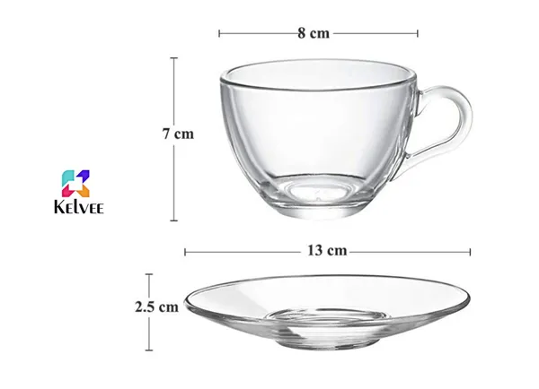 _New_Crystal_Clear_Classic_Glass_Tea_&_Coffee_Cup_and_Saucer_Set,_for_Espresso_Cappuccino_hot_Chocolate_Green_Tea_and_More,_(6_Cups_and_6_Saucers)_-_Pack_of_12