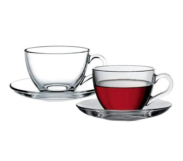 _New_Crystal_Clear_Classic_Glass_Tea_&_Coffee_Cup_and_Saucer_Set,_for_Espresso_Cappuccino_hot_Chocolate_Green_Tea_and_More,_(6_Cups_and_6_Saucers)_-_Pack_of_12