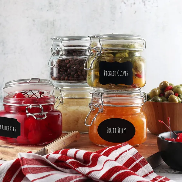 Air_Tight_Glass_Storage_Containers_with_Steel_Clamp_Lid_and_Silicon_Seal/Glass_Jars/Kitchen_Storage_Containers/Cookie_Jar_-_500ml_-_(Set_of_2)
