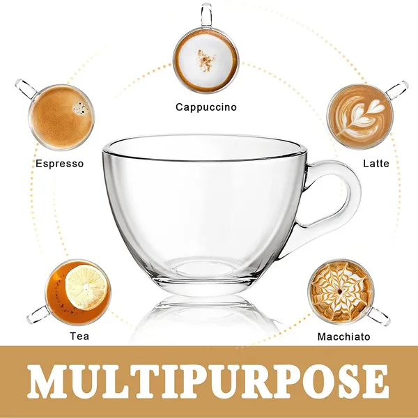_Glass_Tea_Cups_Set_of_6,_Coffee_Mugs_with_Handle_Transparent_Drinking_Cup_for_Milk,_Cappuccino,_Hot_Chocolate_&_Cold_Beverages_(210ml)_(Round)