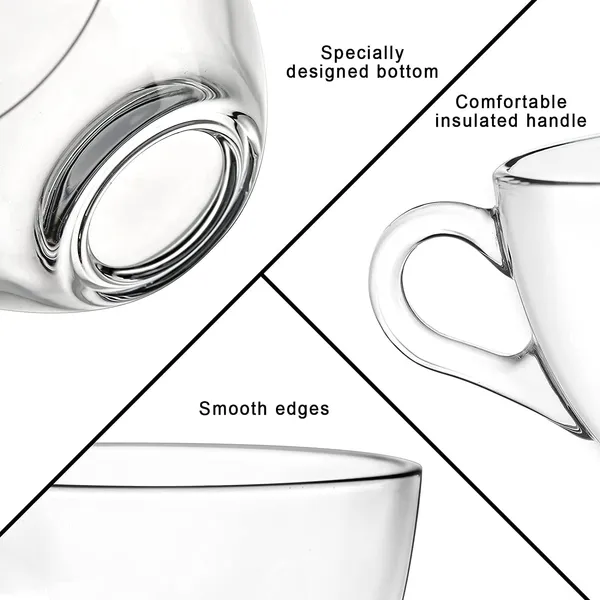 _Glass_Tea_Cups_Set_of_6,_Coffee_Mugs_with_Handle_Transparent_Drinking_Cup_for_Milk,_Cappuccino,_Hot_Chocolate_&_Cold_Beverages_(210ml)_(Round)