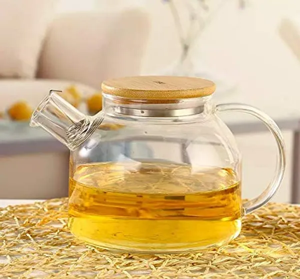 _Tableware_Tea_Coffee_Serving_Set_Wooden_Tray_Heat-Resistant_Glass_Tea_Hot_Water_Bottle_1_Teapot_with_Wooden_Lid,_4_Cups_and_1_Tray_Loose_Leaf_Tea_Filter_Spout_Natural_Flowering_Tea-_Set_of_6