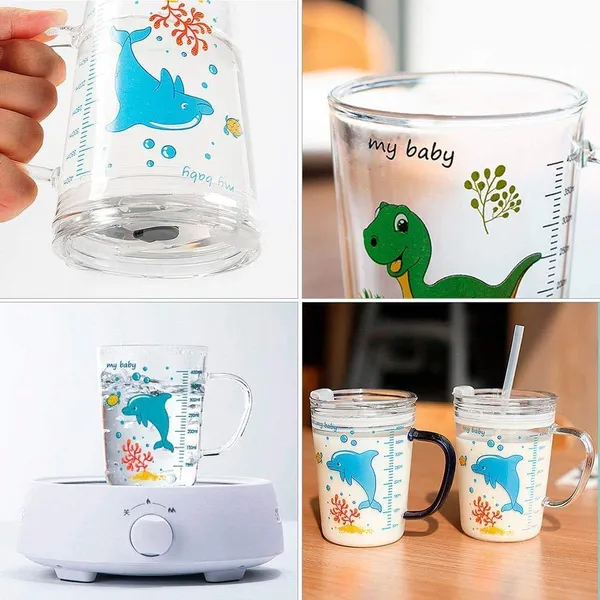 Cartoon_Printed_Design_Glass_Drinking_Mug_with_Handle_and_Clear_Lid_with_Scale_Straw_for_Coffee,Juice,Milk_and_Multiple_Usage_Sipper_400_ml_(Set_of_2)