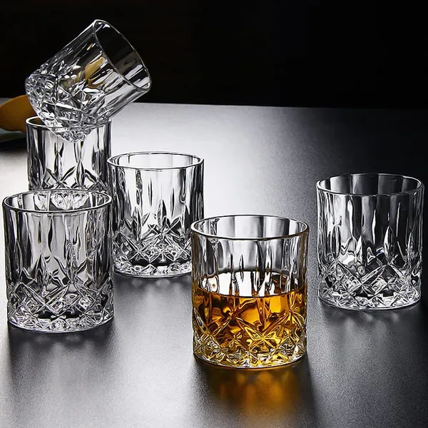 Old_Fashioned_Whiskey_Glass_Set_of_6,_Premium_Crystal_Design_Glasses_for_Scotch,Bourbon,Vodka,_Juice,_and_Cocktails_(250ml)