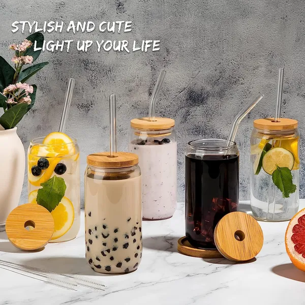 Beer__Airtight_Wooden_Lid_and_Glass_Straw_Pack_of_1,_Mason_Sipper_Travel_Home_Office_Coffee_Hot_&_Cold_Beverage_Tumbler_540ml