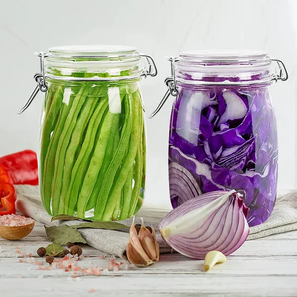 _Glass_Jar_and_Container_with_Airtight_Swing_Cap_-_Leak_Proof_Rubber_Gasket_and_Hinged_Lid_-_Perfect_for_Kitchen_Cereal,Spices,_Masala_&_Pickle_-_1200_ml,_Set_of_2