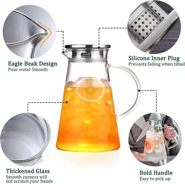 _Glass_Pitcher_with_lid_iced_Tea_Pitcher_Water_jug_hot_Cold_Water_ice_Tea,_Wine_Coffee_Milk_and_Juice_Beverage_Carafes_1800_ml