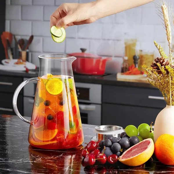 _Glass_Pitcher_with_lid_iced_Tea_Pitcher_Water_jug_hot_Cold_Water_ice_Tea,_Wine_Coffee_Milk_and_Juice_Beverage_Carafes_1800_ml