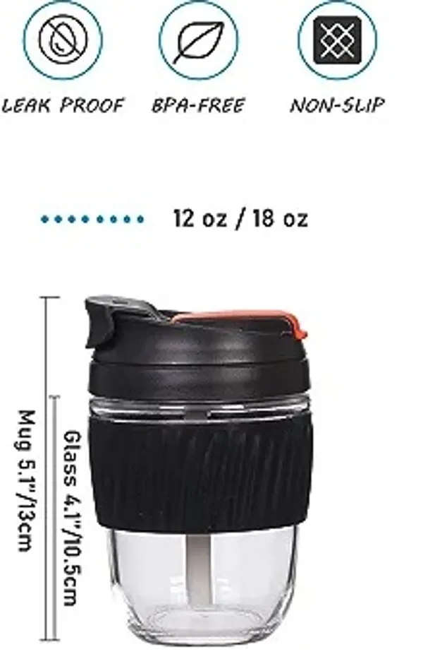 Reusable_Glass_Tumbler_with_Lid_and_Straw,_350ml_Coffee_Travel_Mug,_Leak-Proof_Coffee_Cup,_BPA_Free,_Dishwasher_Pack_of_1_(Multi_Color)