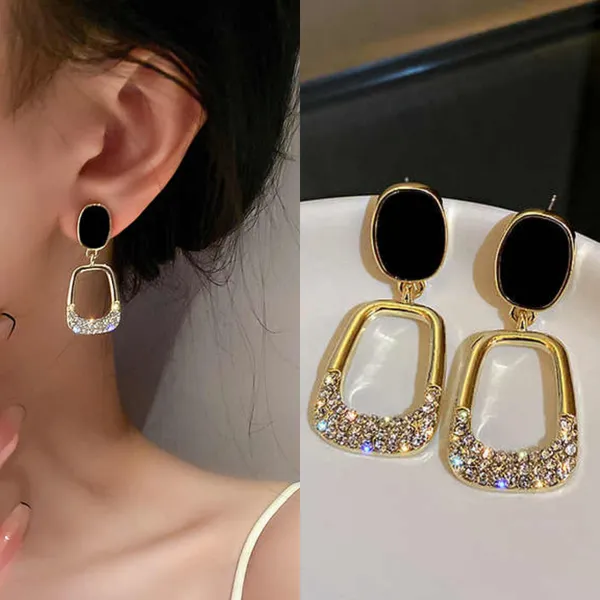 Korean_Women’s_CZ_Geometric_Square_Dangle_Drop_Earrings,Fashion_Jewelry_Gifts