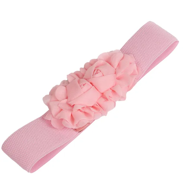 Stylish_Rose_Flower_Elastic_Waist_Belt_for_Women_girl_skirt_belt_Pink_For_Women_And_Girls