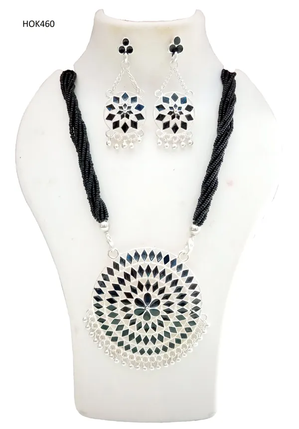 Assamese_Traditional_Silver_Plated_Black_Minakari_Combo_Jewellery_Set_For_Women_&_Girls