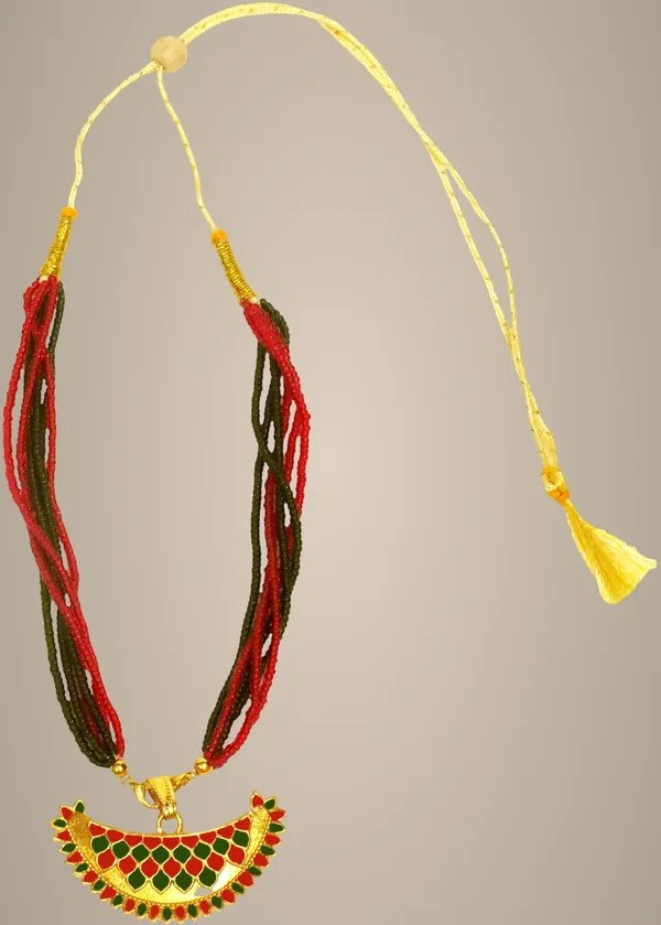 (Pack_Of_2)_Assamese_Traditional_Red_Green_Meenakari_Jewellery_For_Girls_&_Women