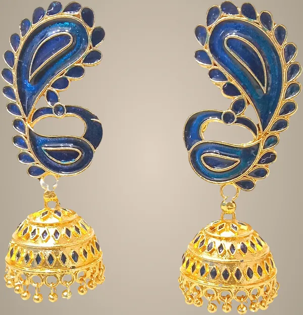 Assamese_Traditional_Copper_Gold_Plated_Jhumka_Earring_For_Girls_&_Women