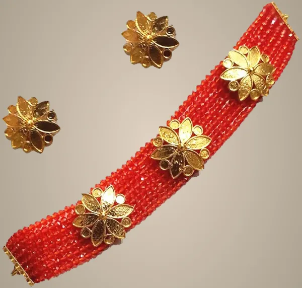 Assamese_Traditional_Gold_Plated_Red_Colour_Golpata_Necklace_Set_For_Women_&_Girls