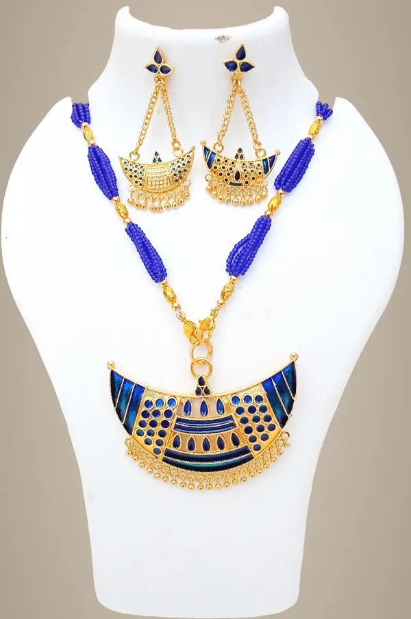 Assamese_Traditional_Blue_Colour_Junbiri_Tassel_Set_For_Women