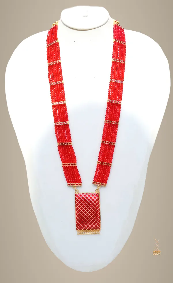 Assamese_Traditional_Red_Colour_Tassel_Set_For_Women