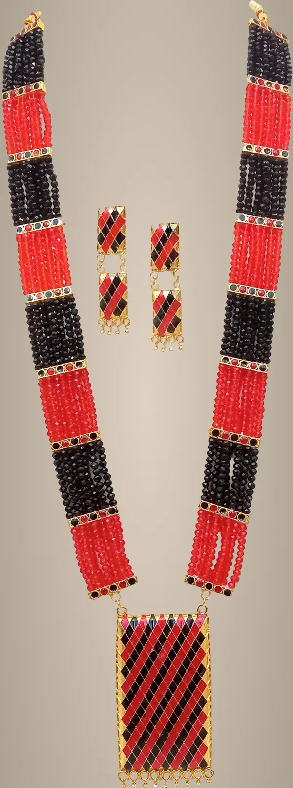 Assamese_Traditional_Red_Black_Biscuit_Jewellery_Set_For_Women