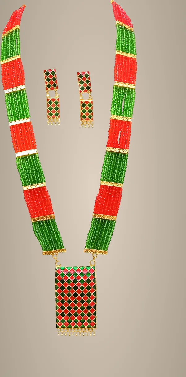 Assamese_Traditional_Red_And_Green_Biscuit_Jewellery_Set_For_Women