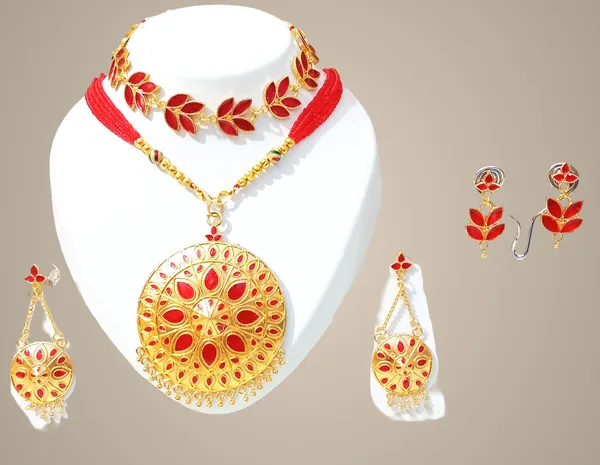 Assamese_Traditional_Red_Colour_Japi_And_Golpata_Combo_Jewellery_Set_For_Women