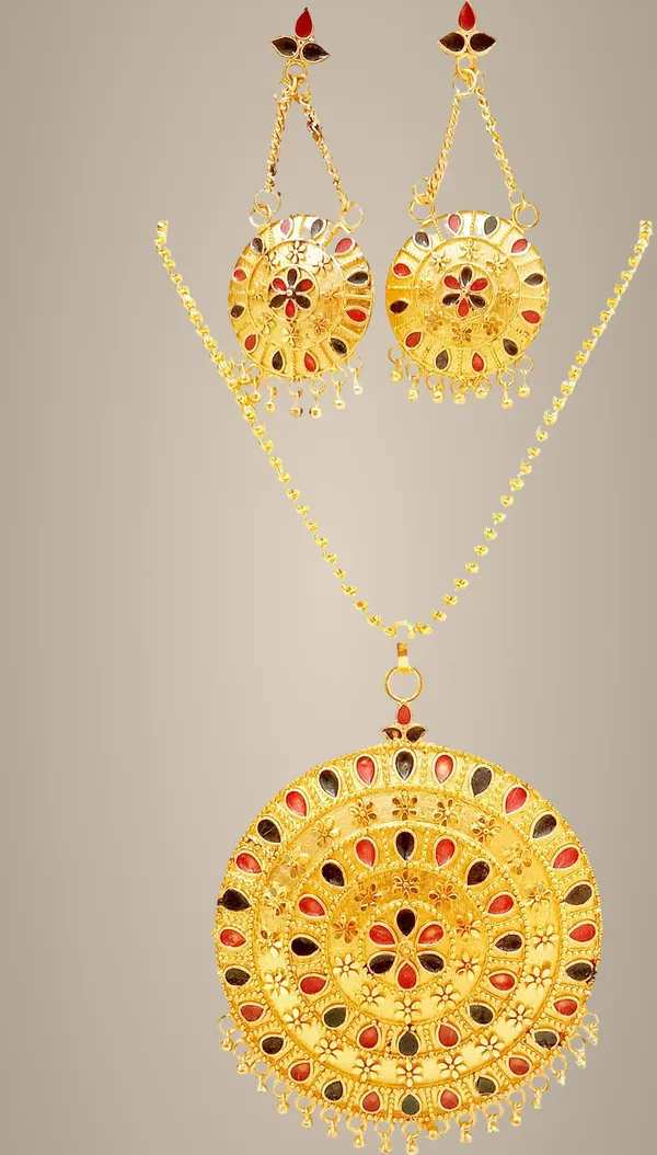 Assamese_Traditional_Red_And_Black_Colour_Japi_Jewellery_Set_For_Women_&_Girl