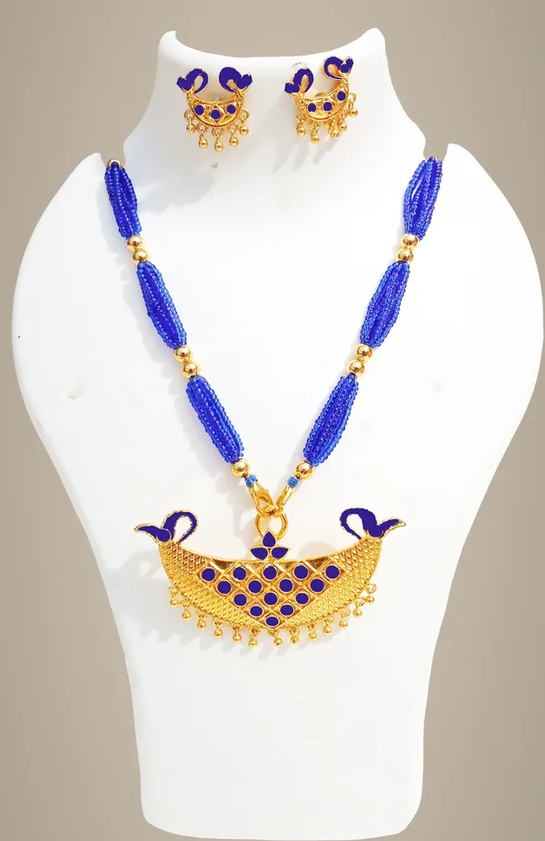 Assamese_Traditional_Blue_Colour_Junbiri_Tassel_Set_For_Women