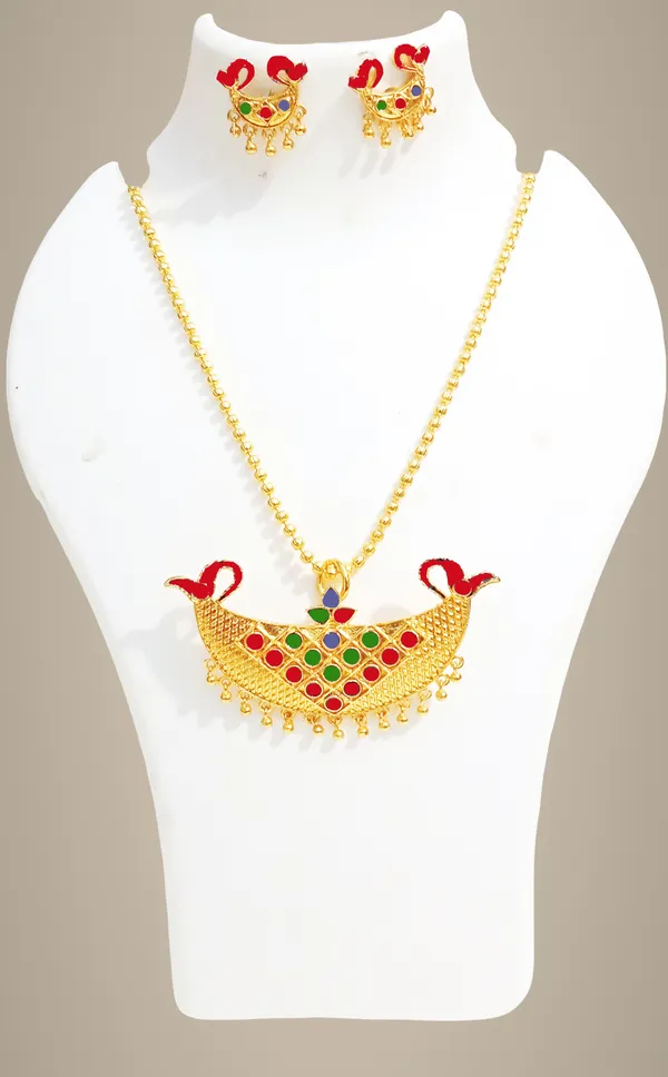 Assamese_Traditional_Multi_Colour_Junbiri_Chain_Jewellery_Set_For_Women