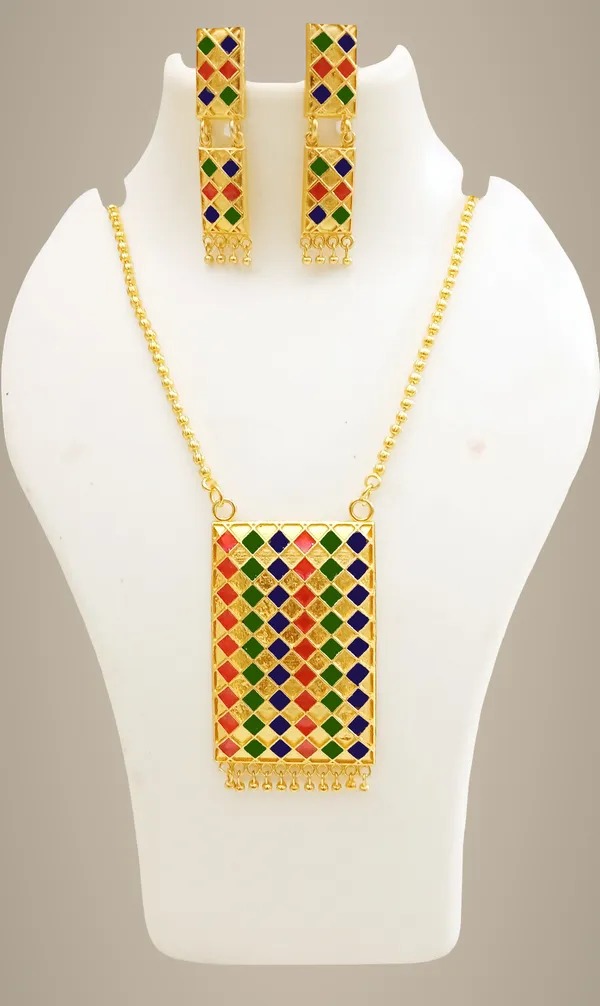 Assamese_Traditional_Multi_Colour_Biscuit_Jewellery_Set_For_Women