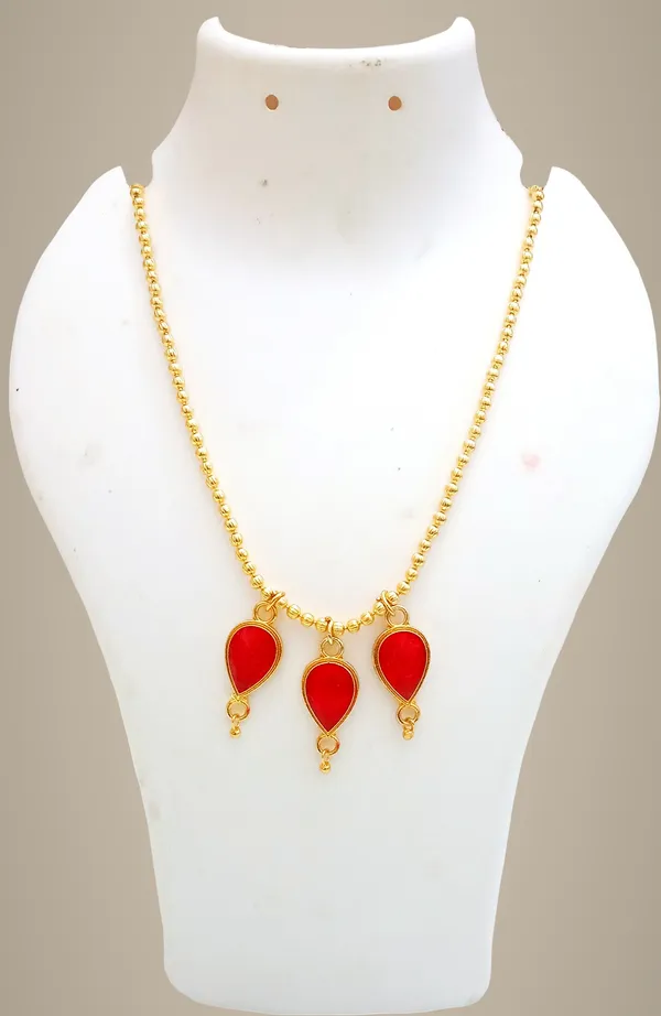 Assamese_Traditional_Red_Colour_Chain_Necklace_For_Girls_&_Women