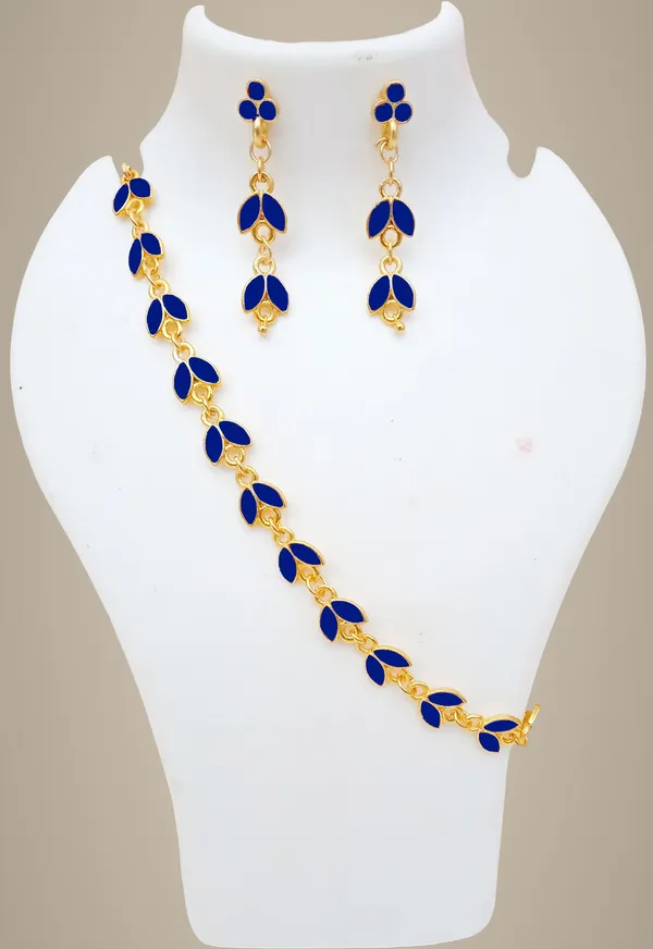 Assamese_Traditional_Gold_Plated_Blue_Colour_Golpata_Necklace_Set_For_Girls_&_Women